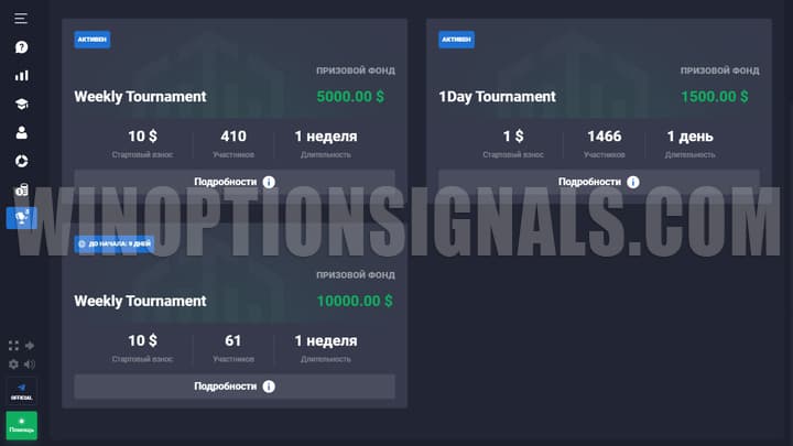 Tournaments in Quotex
