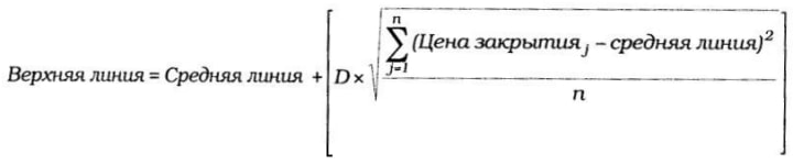 formula for calculating the upper line of Bollinger bands